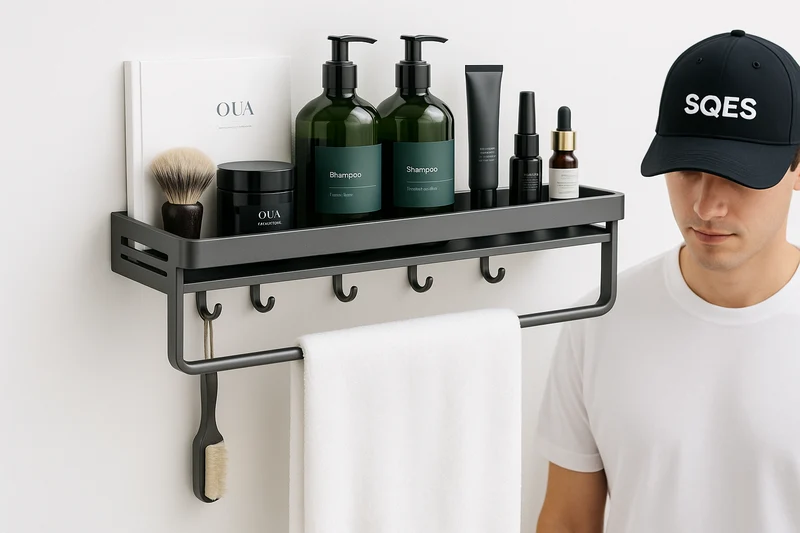 Porte-serviettes Étagère Salle de Bain SBS-138 Gun Grey 50cm