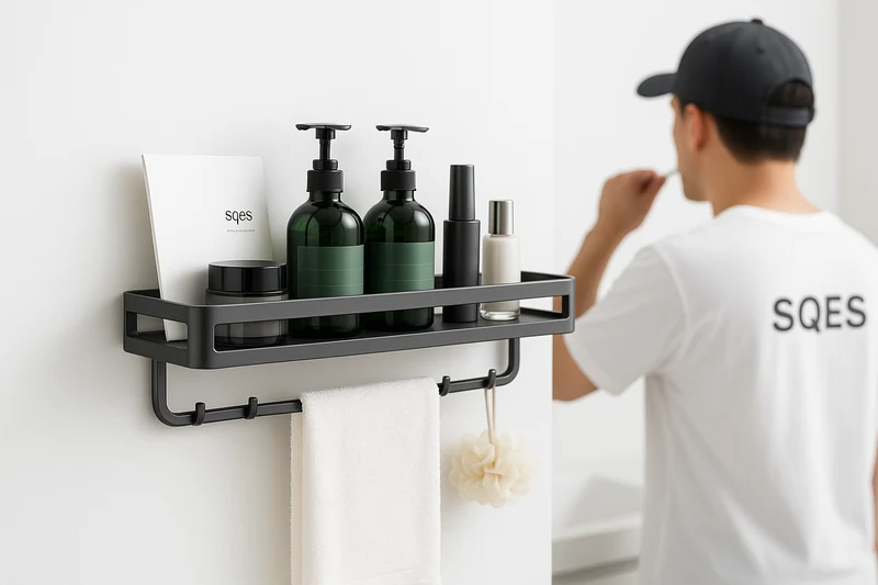 Porte-serviettes Étagère Salle de Bain SBS-138 Gun Grey 50cm