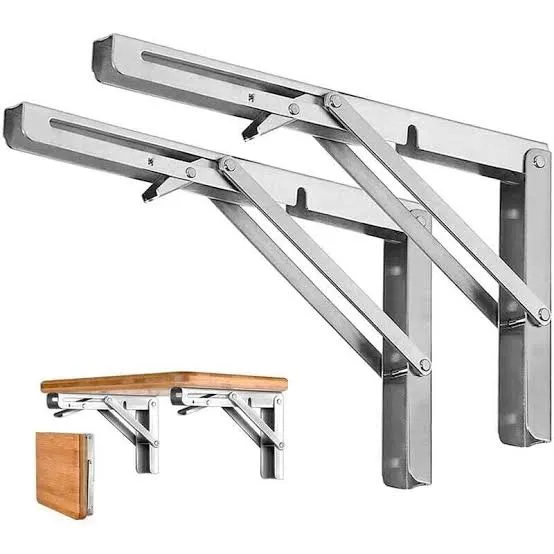 Support etagère Pliante inox – Pack de 2 Consoles - 41 CM - 25 CM