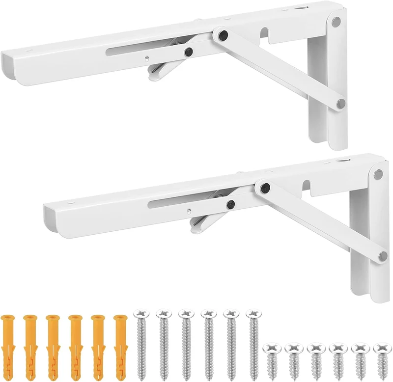 Support etagère Pliante Blanc – Pack de 2 Consoles - 35 CM