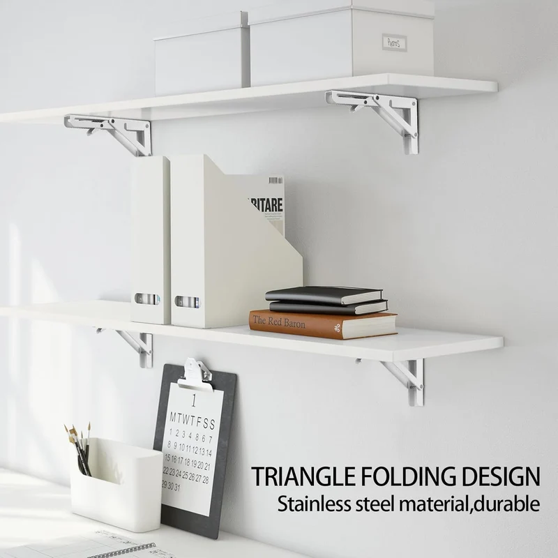 Support etagère Pliante Blanc – Pack de 2 Consoles - 35 CM