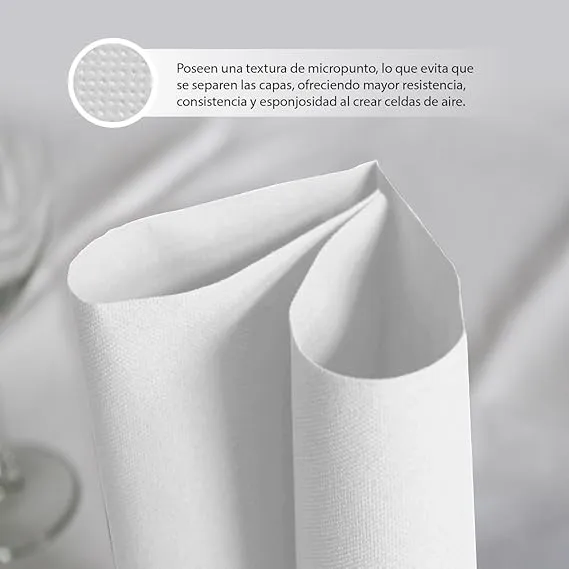80 Serviettes blanches en papier - Petits et individuels - 14 x 14 cm Pliés - Serviettes de table