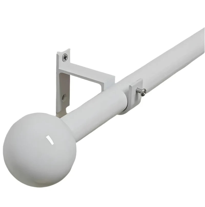 Tringle à rideau avec embouts sphérique Blanc - Mhirsi