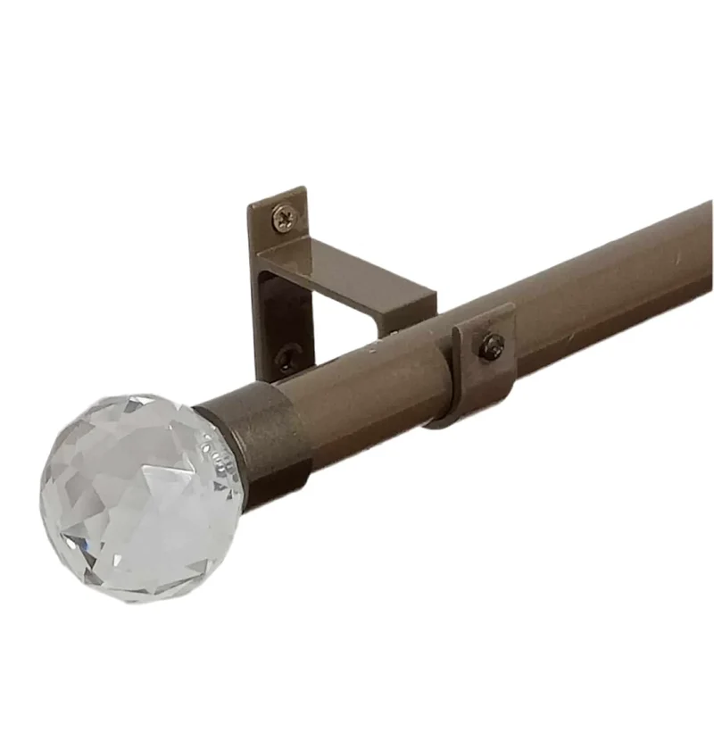 Tringle à rideau avec embouts cristal Bronze - Mhirsi