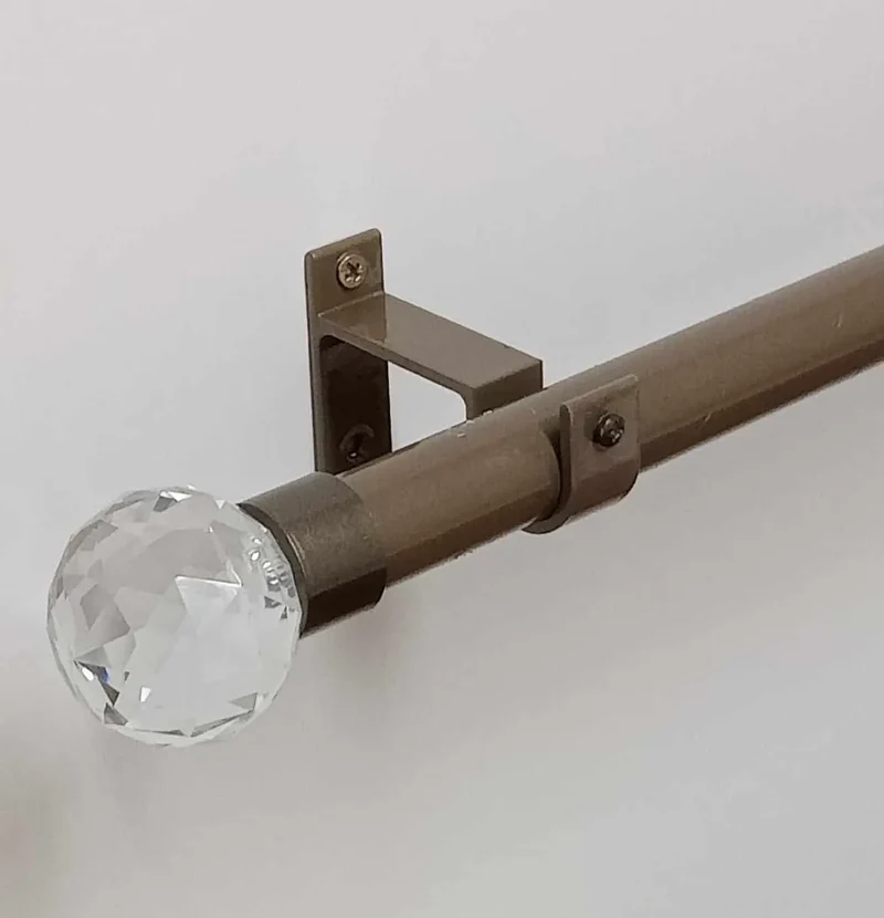 Tringle à rideau avec embouts cristal Bronze - Mhirsi