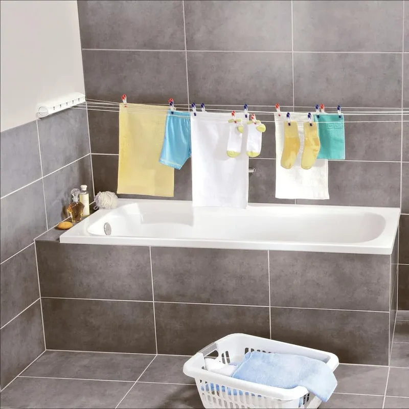 Sèche Linge Dépliable 5 Fils 4,20m - Étendoir Robuste Intérieur Extérieur