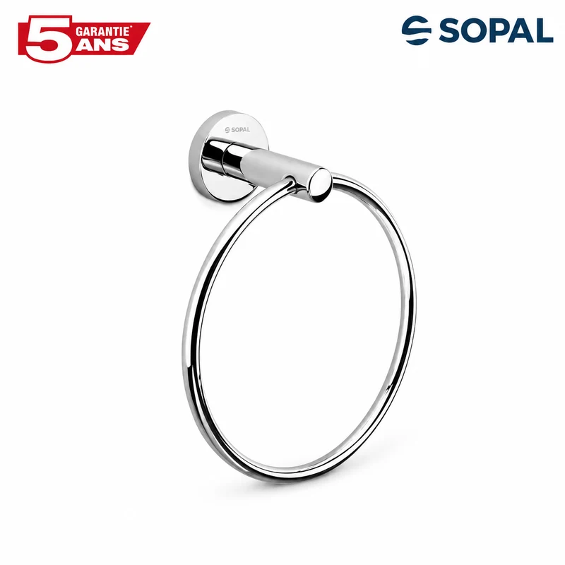 Porte-Serviette Rond SOPAL Série Yasmine — Inox Brossé