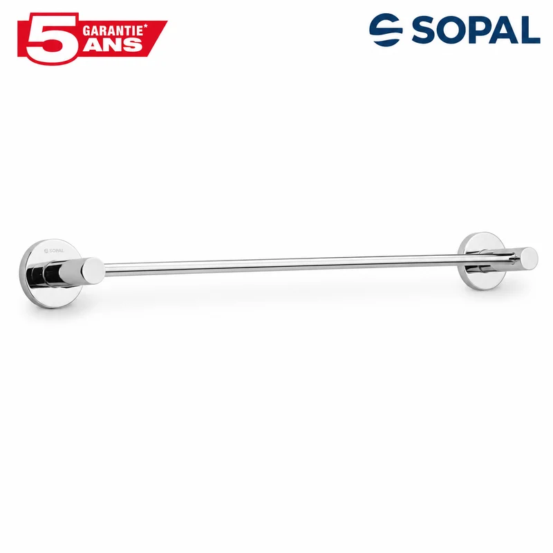 Porte-Serviette Simple SOPAL Série Yasmine — Inox Brossé