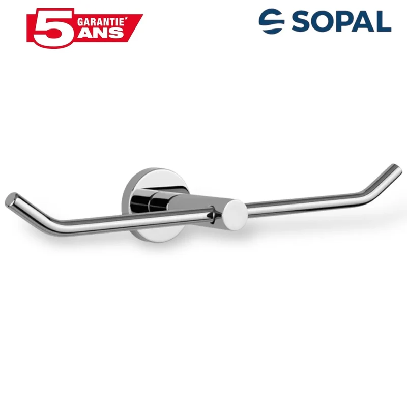 Porte-Papier Double SOPAL Série Yasmine — Inox Brossé