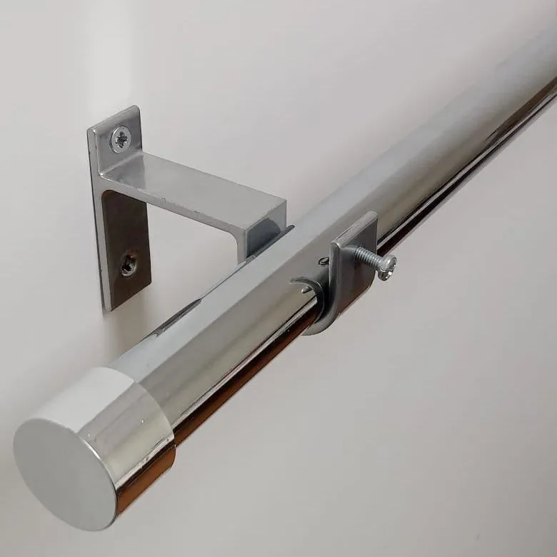 Tringle à rideau avec embouts cylindriques chromé - Mhirsi