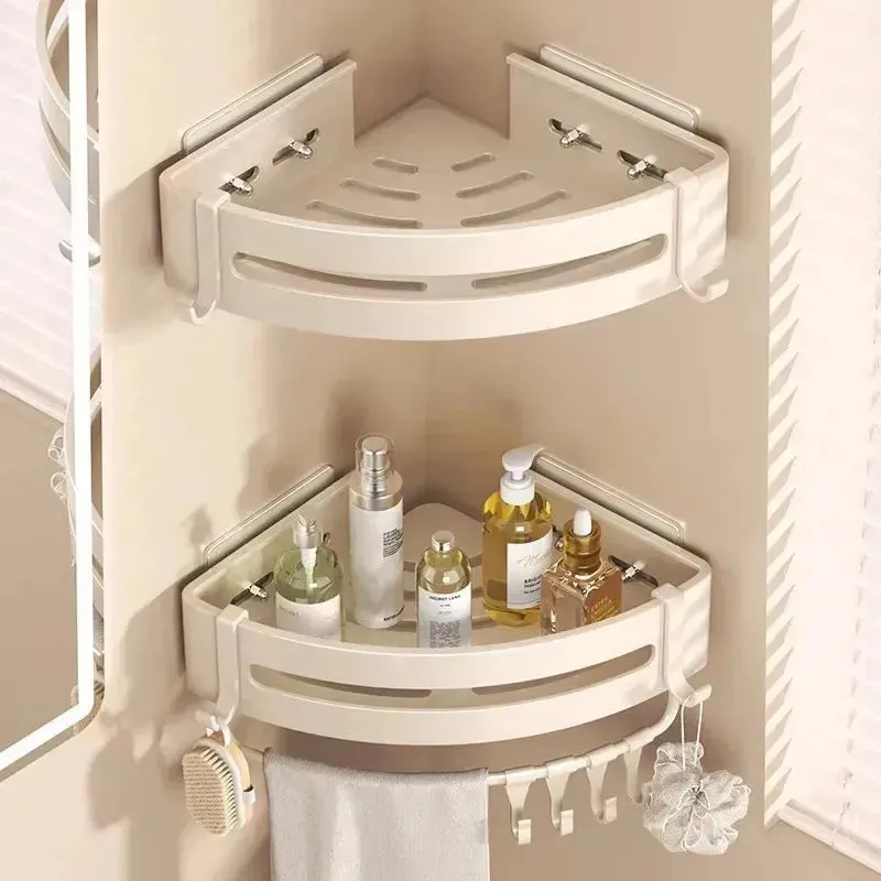 Étagère d’angle murale 2 pcs – Rangement salle de bain – Gain de place