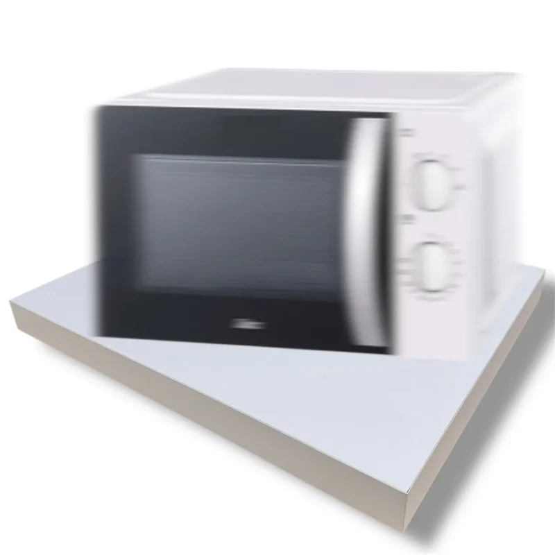 Support micro-ondes flottant avec fixation invisible 50cm/40cm/4cm bois stratifié blanc