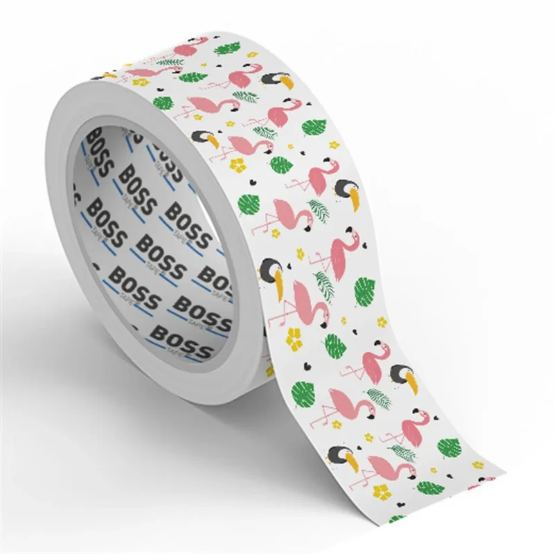 Ruban Décoratif BOSS TAPE Flamingo 45mm x 25m - Emballage Tropical