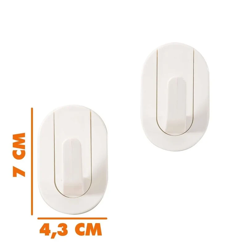 Crochet Mural BOSS TAPE Blanc 43mmx70mm (2pcs) – Sans Perçage