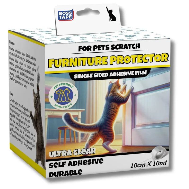 Film Protecteur BOSS TAPE Meuble 10cmx10m – Anti-Griffes Chat