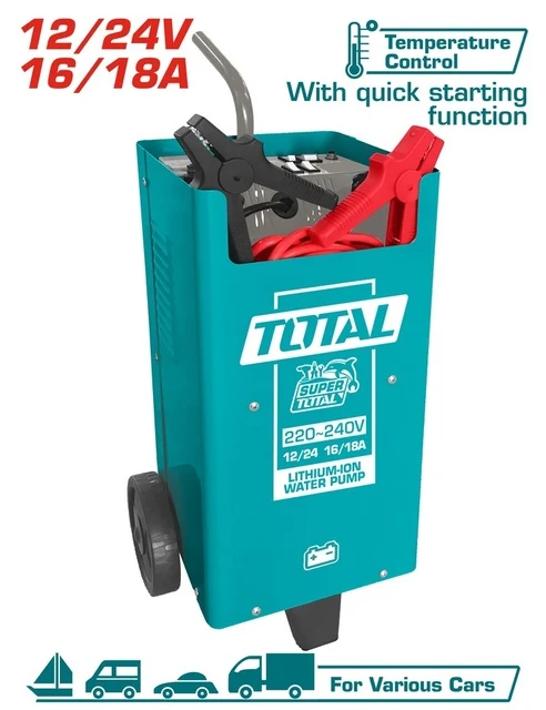 Chargeur Batterie TOTAL TBC2201 – 12V/24V 16A/18A 70-300Ah