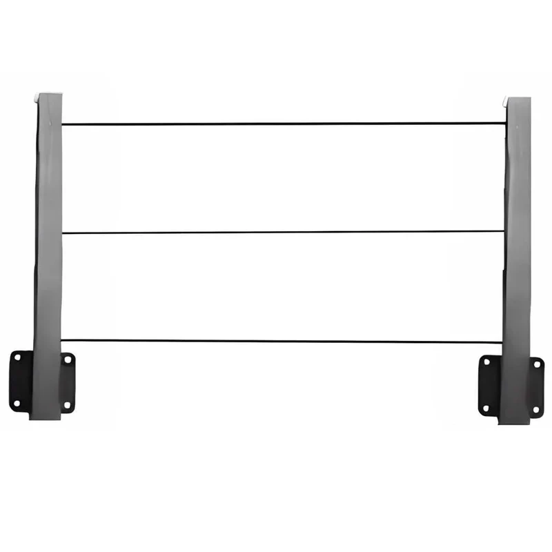 Pack de 2 Sèche-linge mural pliable avec corde 10m - Étendoir rabattable