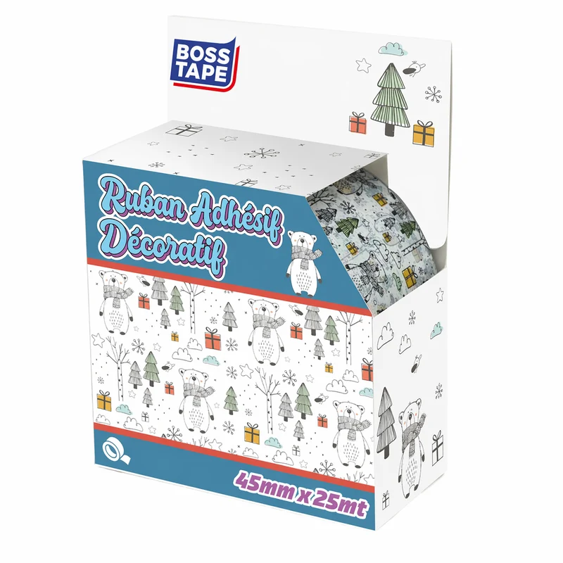 Ruban Décoratif BOSS TAPE Peluche 45mm x 25m - Emballage Enfant Artisanat