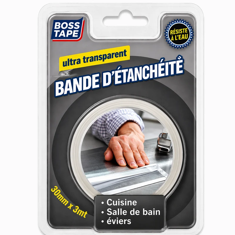 Ruban Calfeutrage BOSS TAPE Transparent 3cm – Cuisine Salle Bain