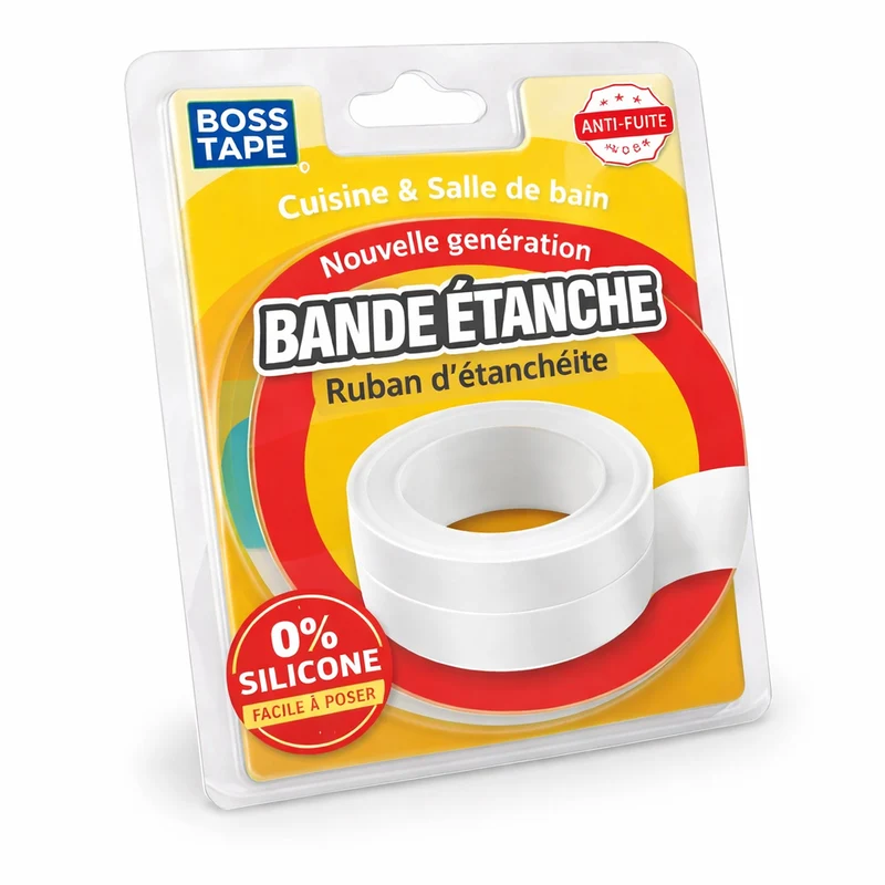 Ruban Calfeutrage BOSS TAPE Blanc - Joint Étanche Cuisine et Salle de Bain