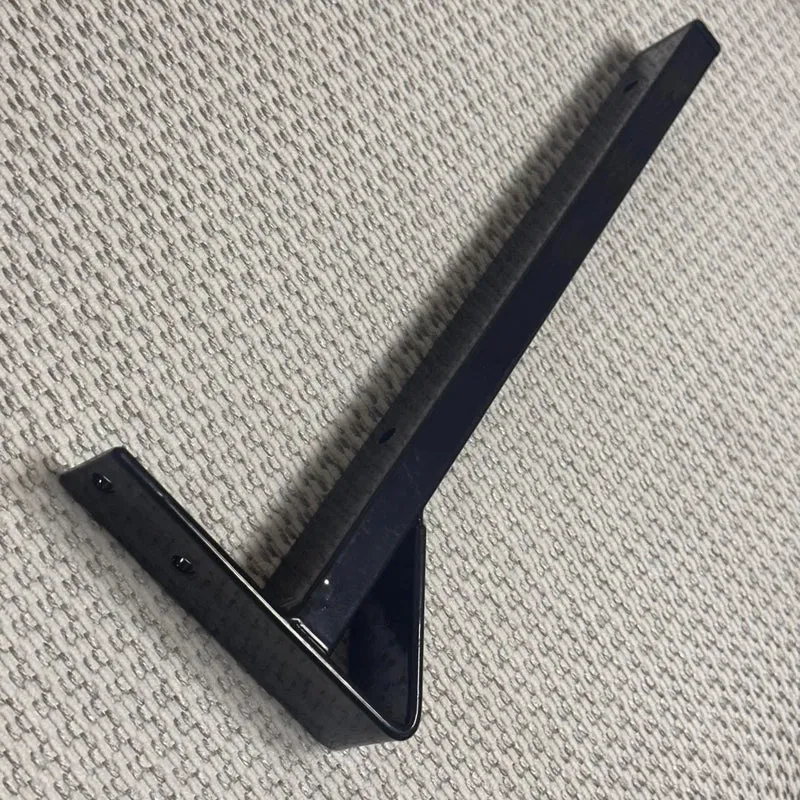 Lot de 2 Supports d'étagère robustes, Equerres muraux en tube métallique Noir