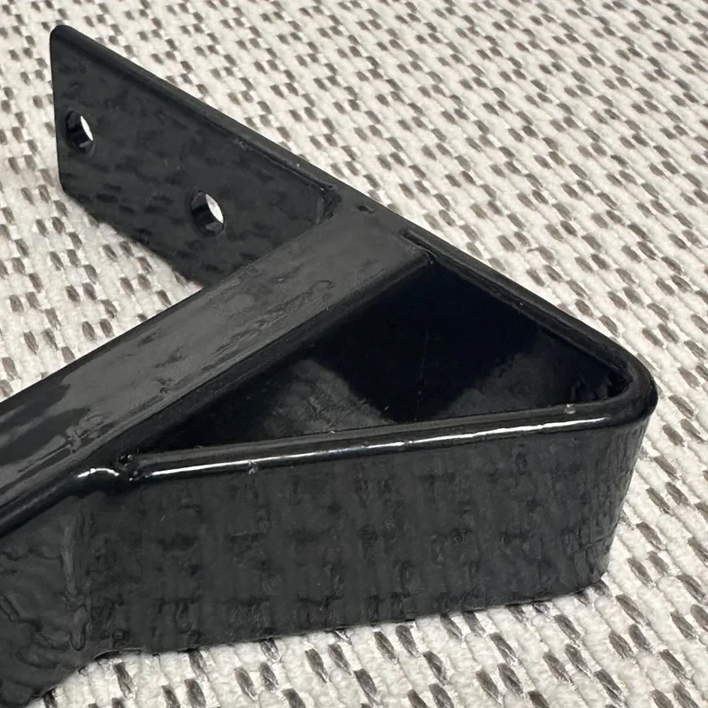 Lot de 2 Supports d'étagère robustes, Equerres muraux en tube métallique Noir