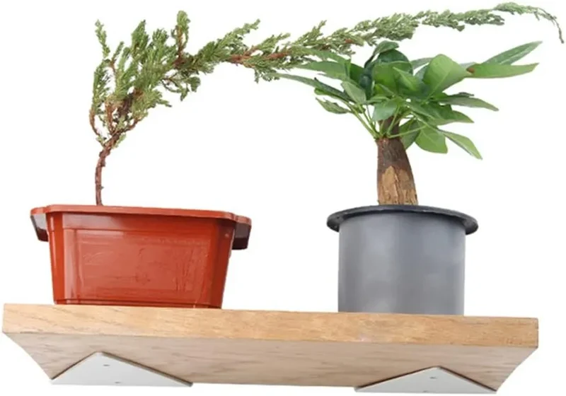 Lot de 2 Support d'étagère triangulaires en acier Blanc