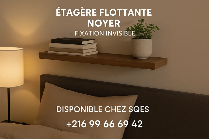 Étagère Flottante épaisseur 18mm - Tablette à Fixation invisible NOYER