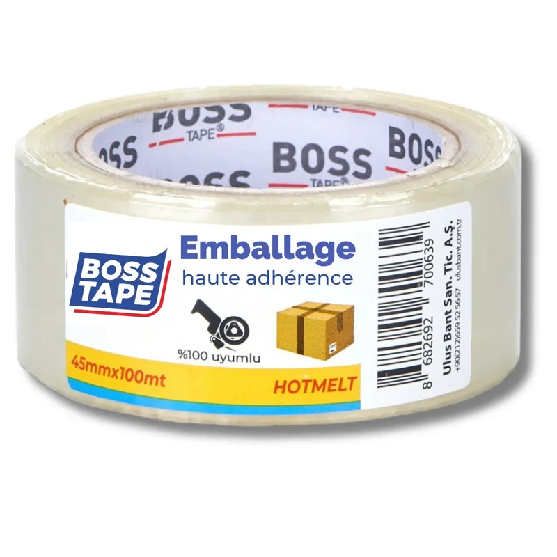 Ruban Emballage BOSS TAPE Transparent – Hot-Melt Résistant