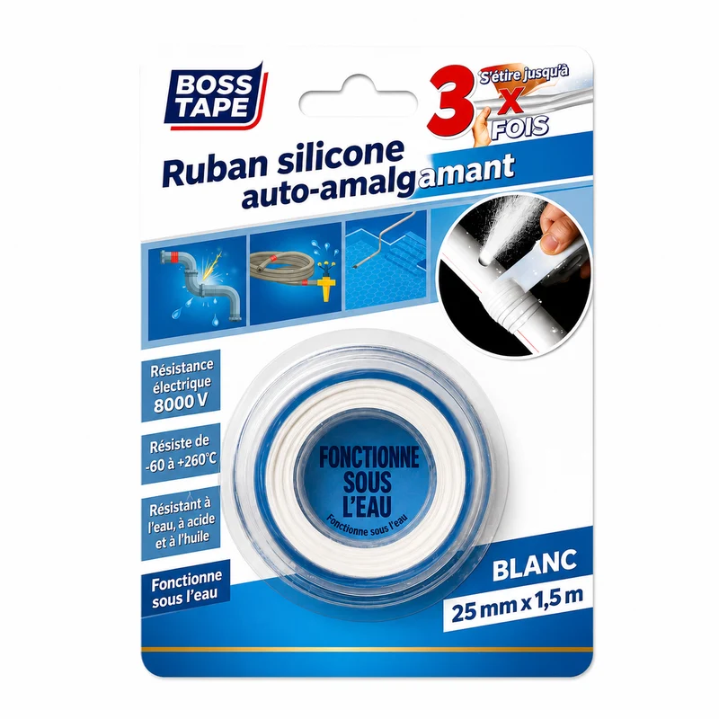Ruban Silicone BOSS TAPE 25mm – Auto-fusionnant Étanche