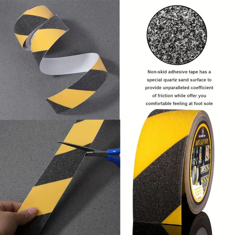 Bande Antidérapante BOSS TAPE Noir et Jaune - Sécurité Escaliers et Sols 25mm / 50mm x 5m