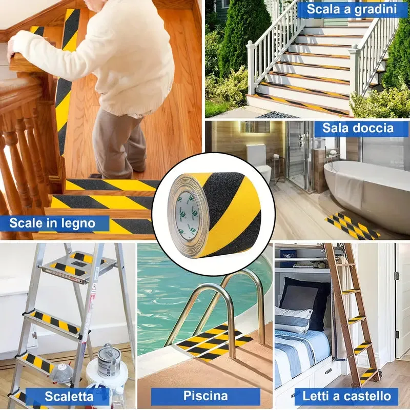 Bande Antidérapante BOSS TAPE Noir et Jaune - Sécurité Escaliers et Sols 25mm / 50mm x 5m