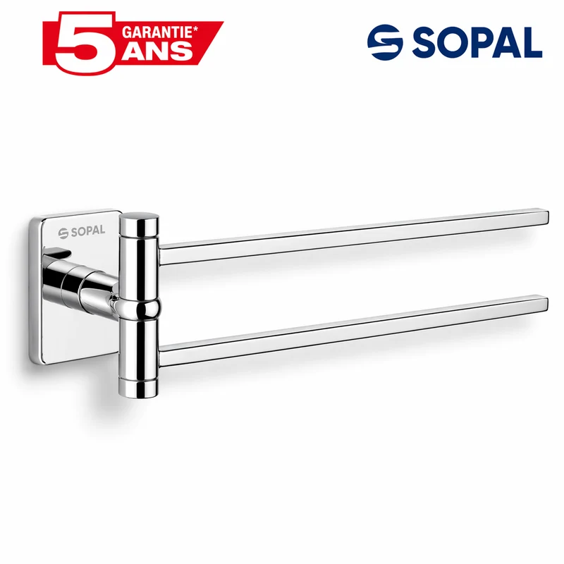 Porte-Serviettes Double Mobile SOPAL Ward SB74A04 — Chromé Brillant Laiton