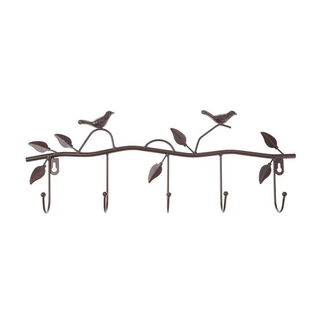 Porte Manteau Mural Extérieur Oiseaux et Feuilles