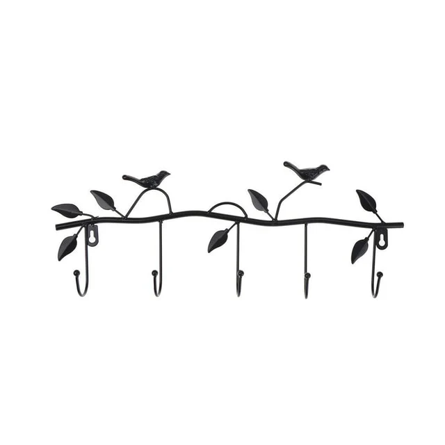 Porte Manteau Mural Extérieur Oiseaux et Feuilles