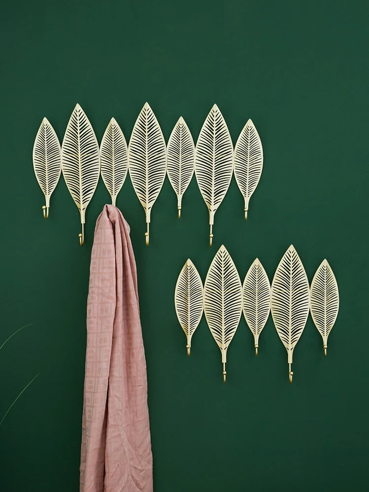 Porte Manteau Mural Feuilles dorées
