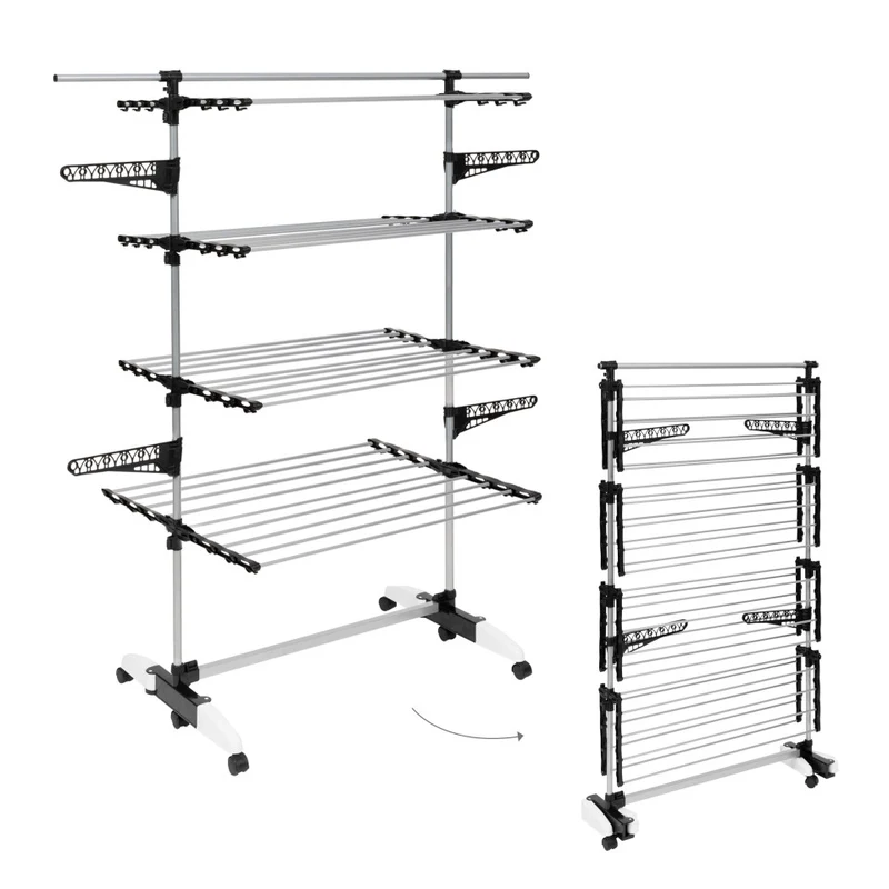 Séchoir Optima noir et blanc 4 niveaux - 40m d'étendage