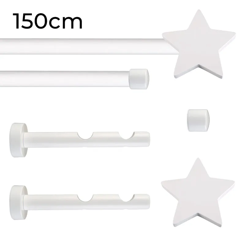 Tringle à rideau double Ø22mm Étoile Installation au mur