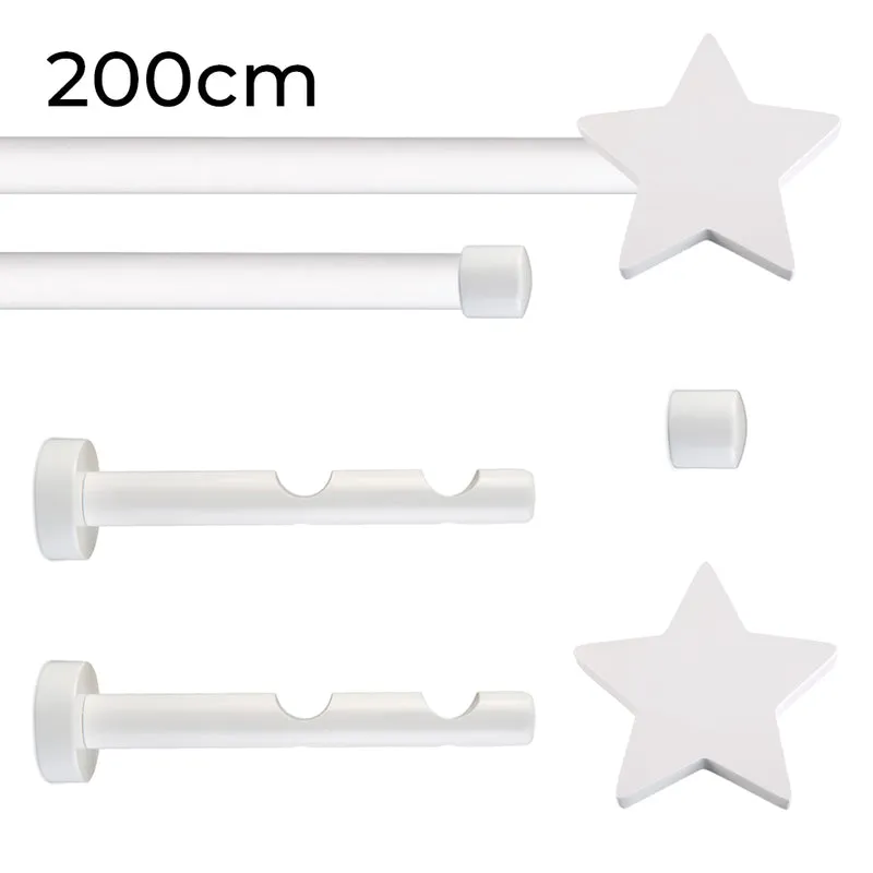 Tringle à rideau double Ø22mm Étoile Installation au mur