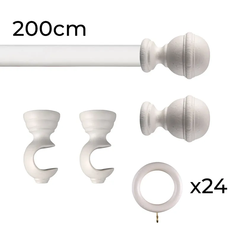Tringle à rideau Ø30mm Sphère Avec anneaux Installation au plafond