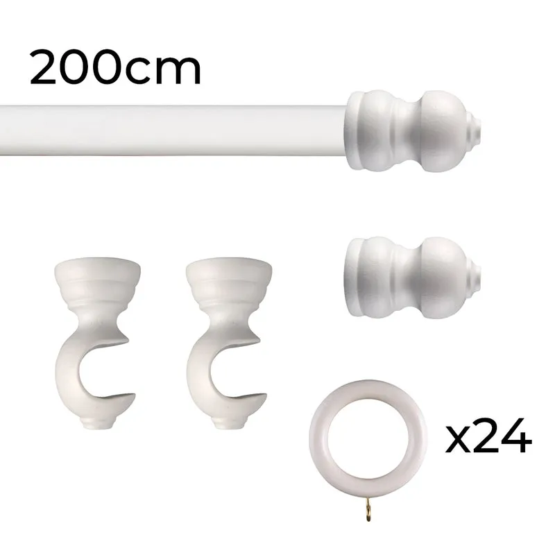Tringle à rideau Ø30mm Classique Avec anneaux Installation au plafond