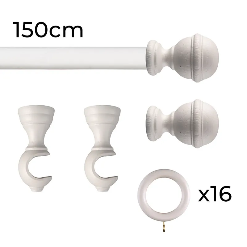 Tringle à rideau Ø30mm Sphère Avec anneaux Installation au mur