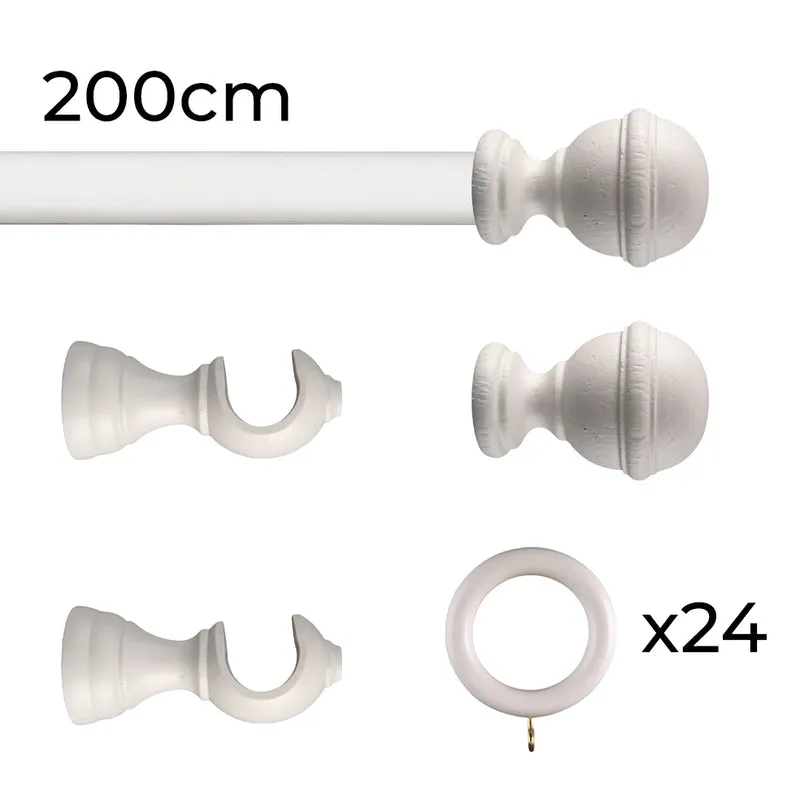 Tringle à rideau Ø30mm Sphère Avec anneaux Installation au mur