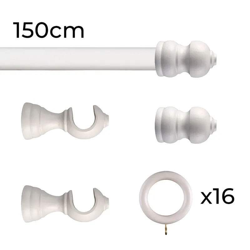 Tringle à rideau Ø30mm Classique Avec anneaux Installation au mur