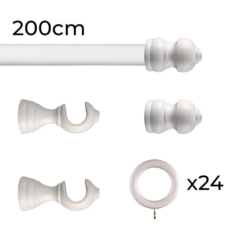 Tringle à rideau Ø30mm Classique Avec anneaux Installation au mur