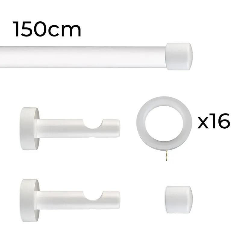 Tringle à rideau Ø22mm Bouchon Avec anneaux Installation au mur