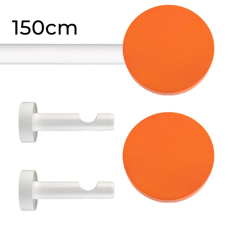 Tringle à rideau Ø22mm Cercle orange Installation au mur