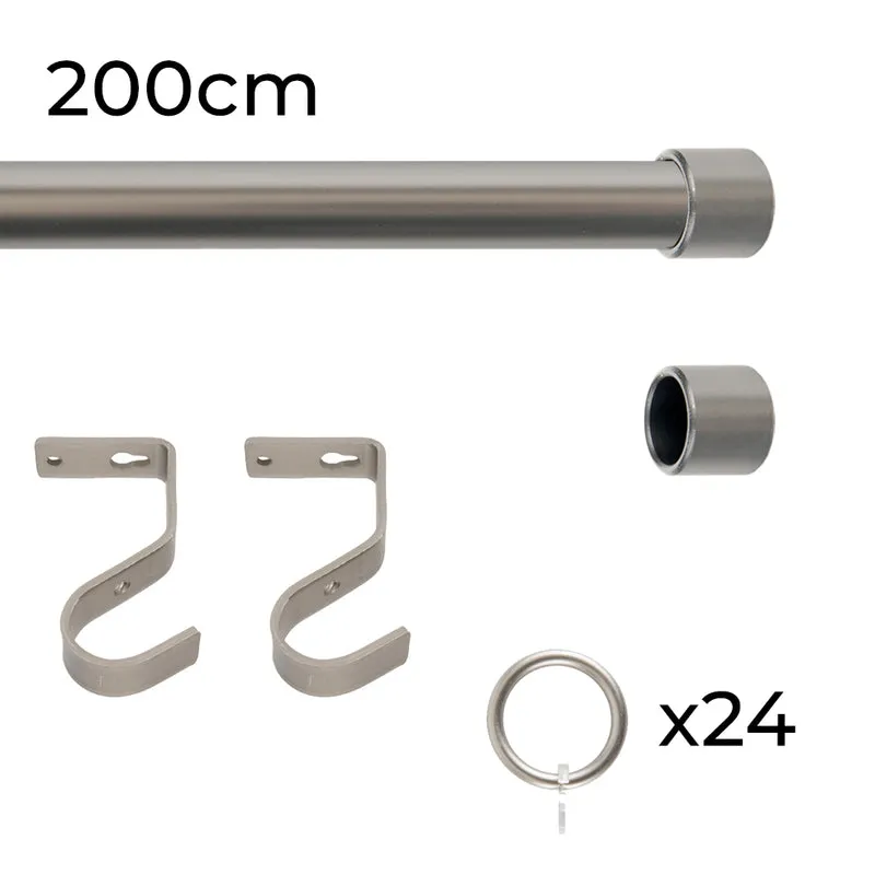 Tringle à rideau Ø22mm Bouchon Avec anneaux Installation au mur