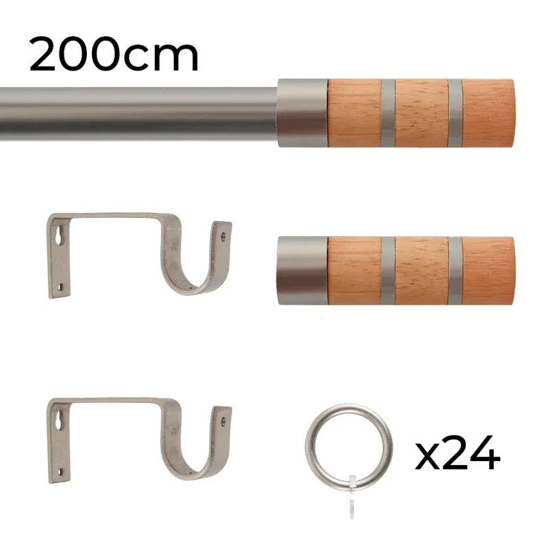 Tringle à rideau Ø22mm Couronnes Avec anneaux Installation au mur