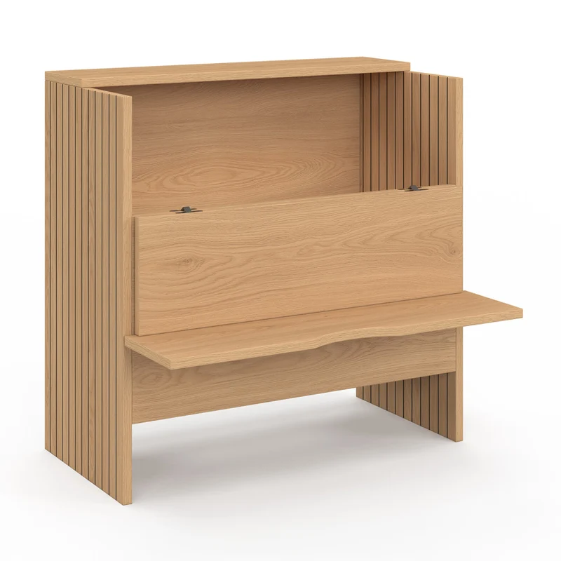 Table d'appoint mini bar Faustine bois et effet lattes